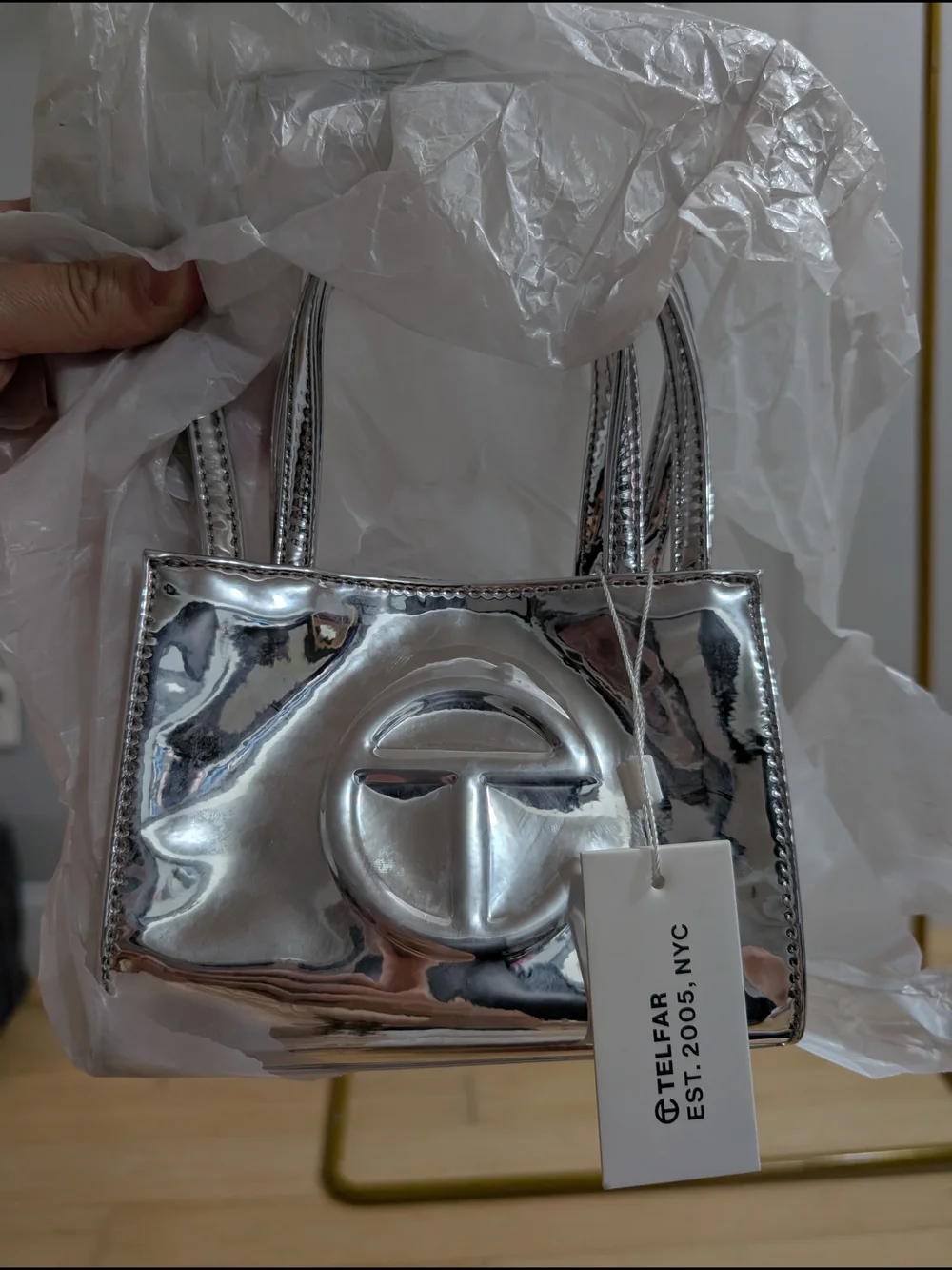Telfar Silver Small Bag - Mirror